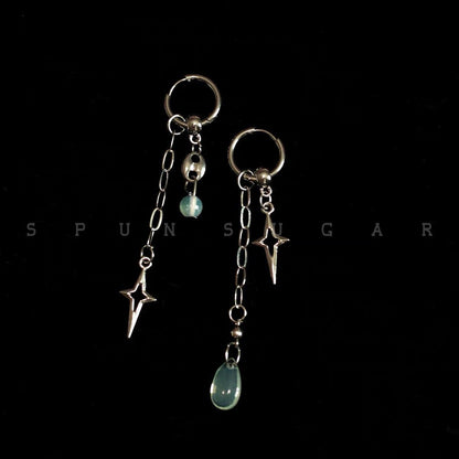 Titanium Steel Cross Teardrop Earrings