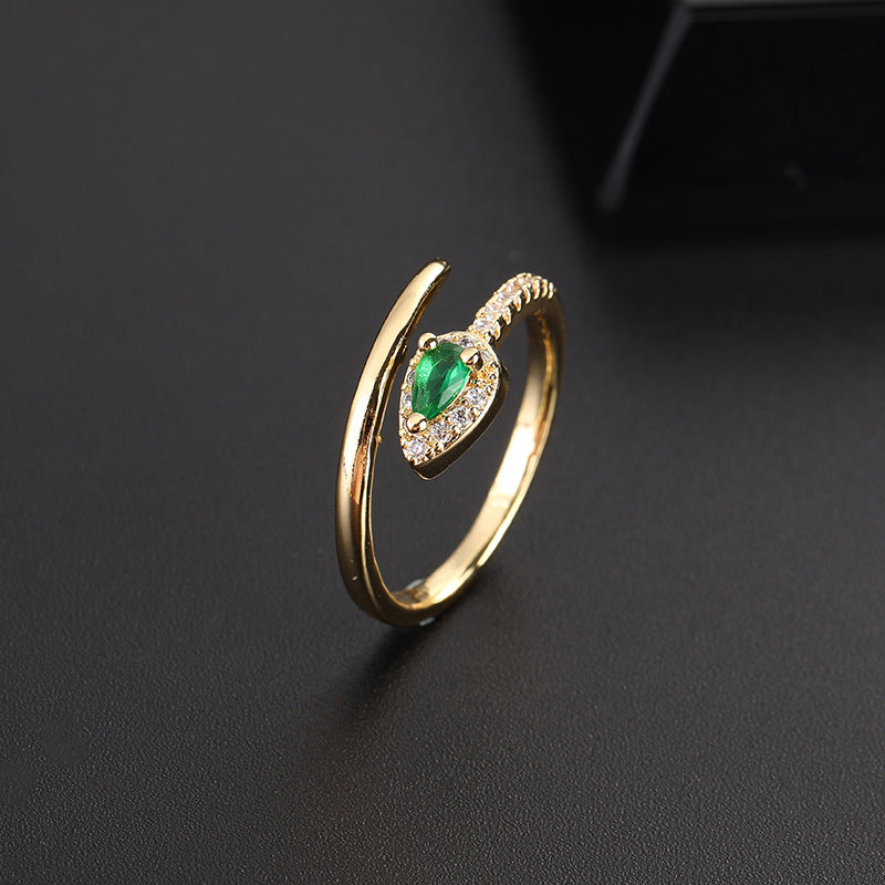 Green CZ Vintage Ring