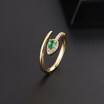 Green CZ Vintage Ring