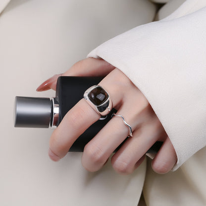 S925 Tea Crystal Ring
