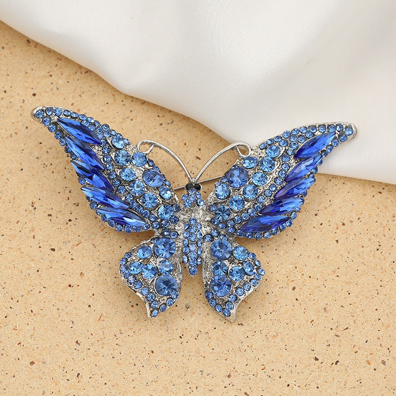 Alloy Butterfly Crystal Brooch