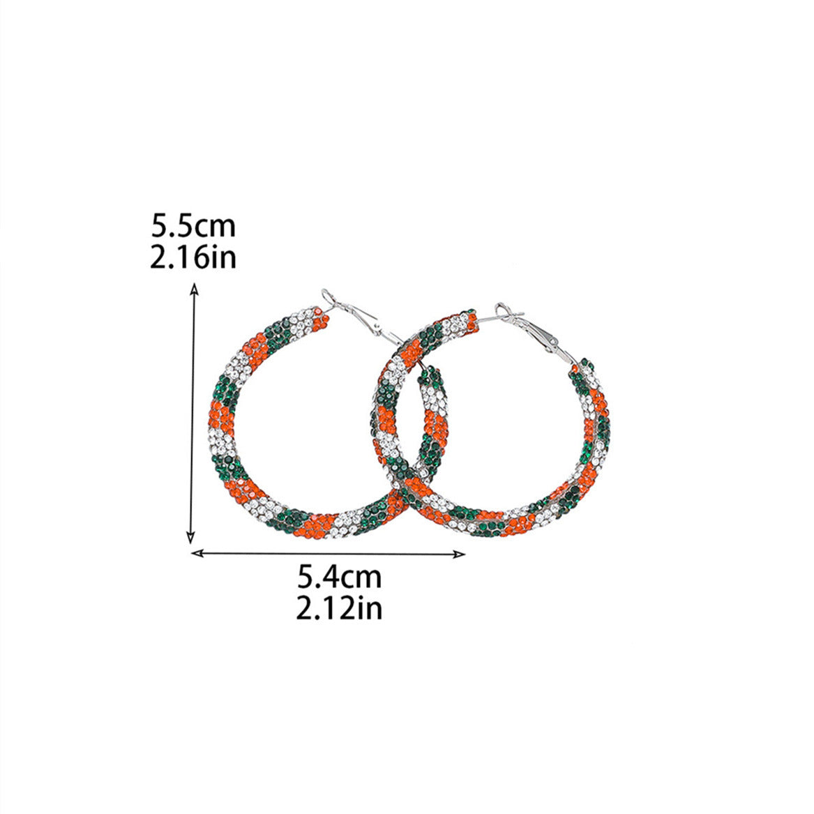 外贸热销 欧美夸张镶钻双排大圈街舞hiphop耳环耳圈 新娘耳饰批发