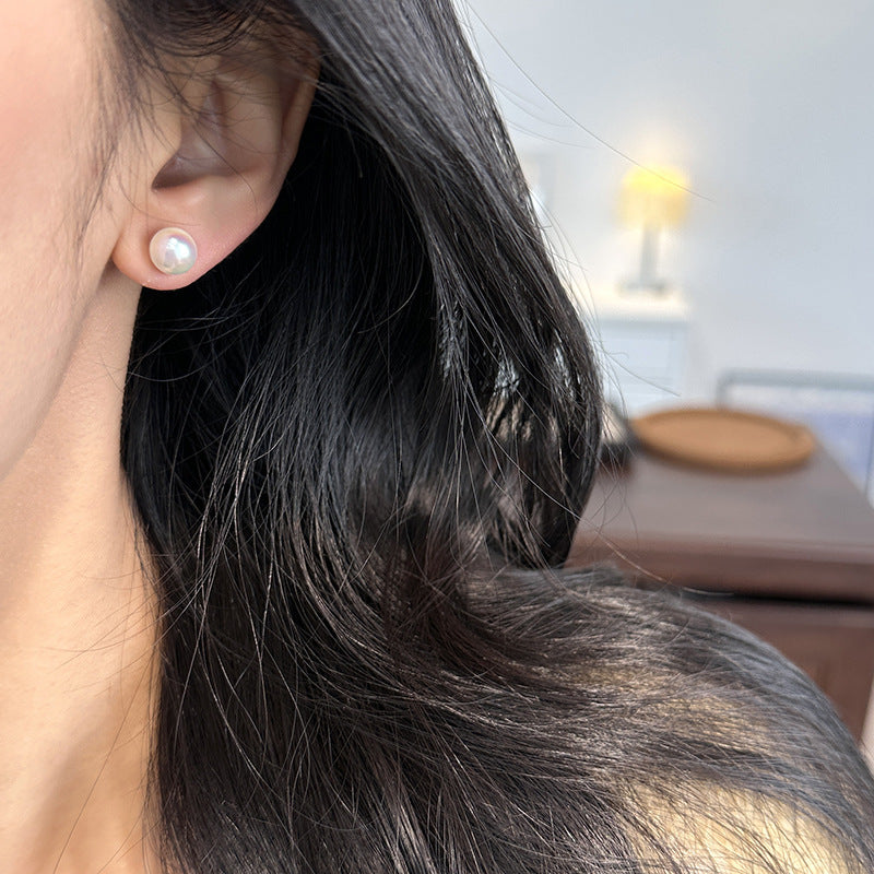 White Pearl Stud Earrings