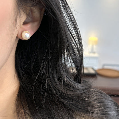 White Pearl Stud Earrings