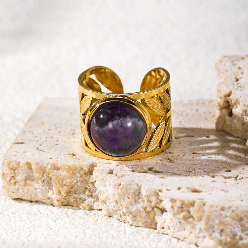 Stainless Steel Gemstone Ring