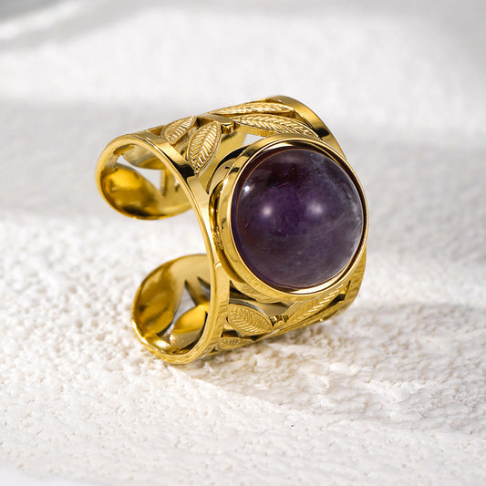 Stainless Steel Gemstone Ring