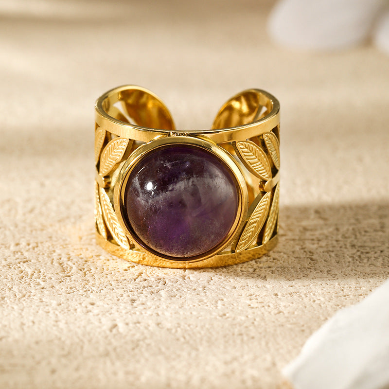 Stainless Steel Gemstone Ring