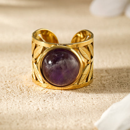 Stainless Steel Gemstone Ring