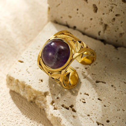 Stainless Steel Gemstone Ring