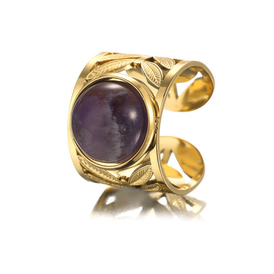 Stainless Steel Gemstone Ring