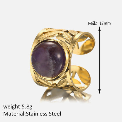 Stainless Steel Gemstone Ring