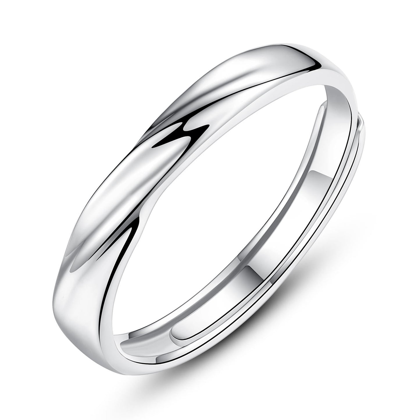 S925 White Gold Couple Ring
