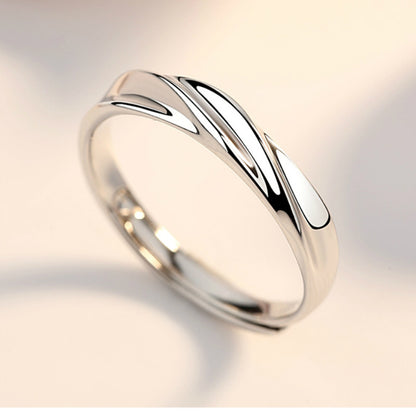 S925 White Gold Couple Ring