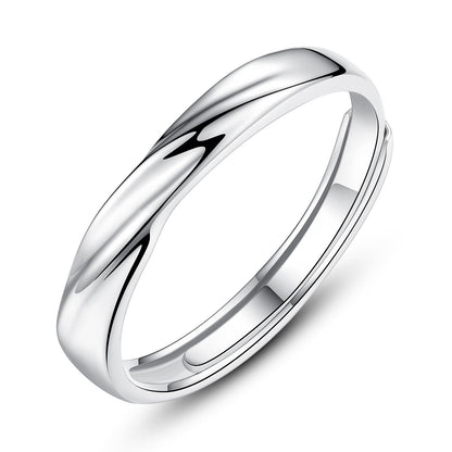 S925 White Gold Couple Ring