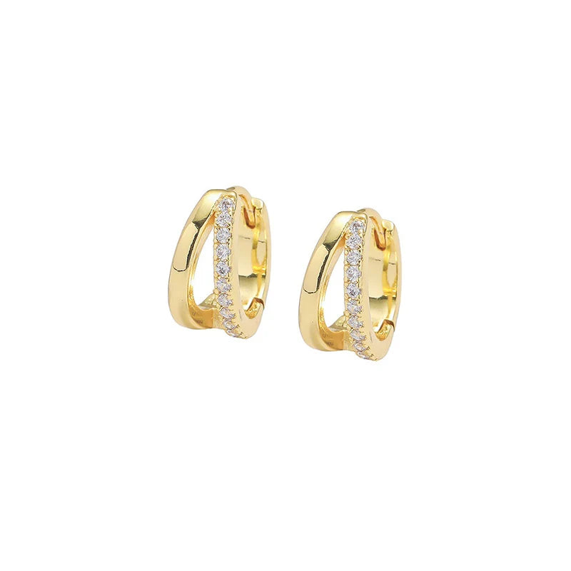 925 Silver CZ Hoop Earrings