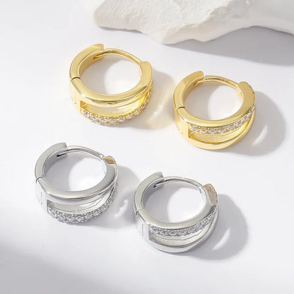 925 Silver CZ Hoop Earrings