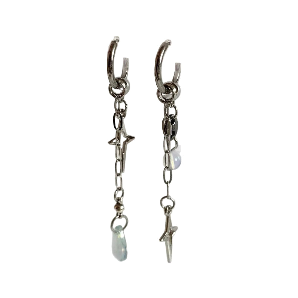 Titanium Steel Cross Teardrop Earrings