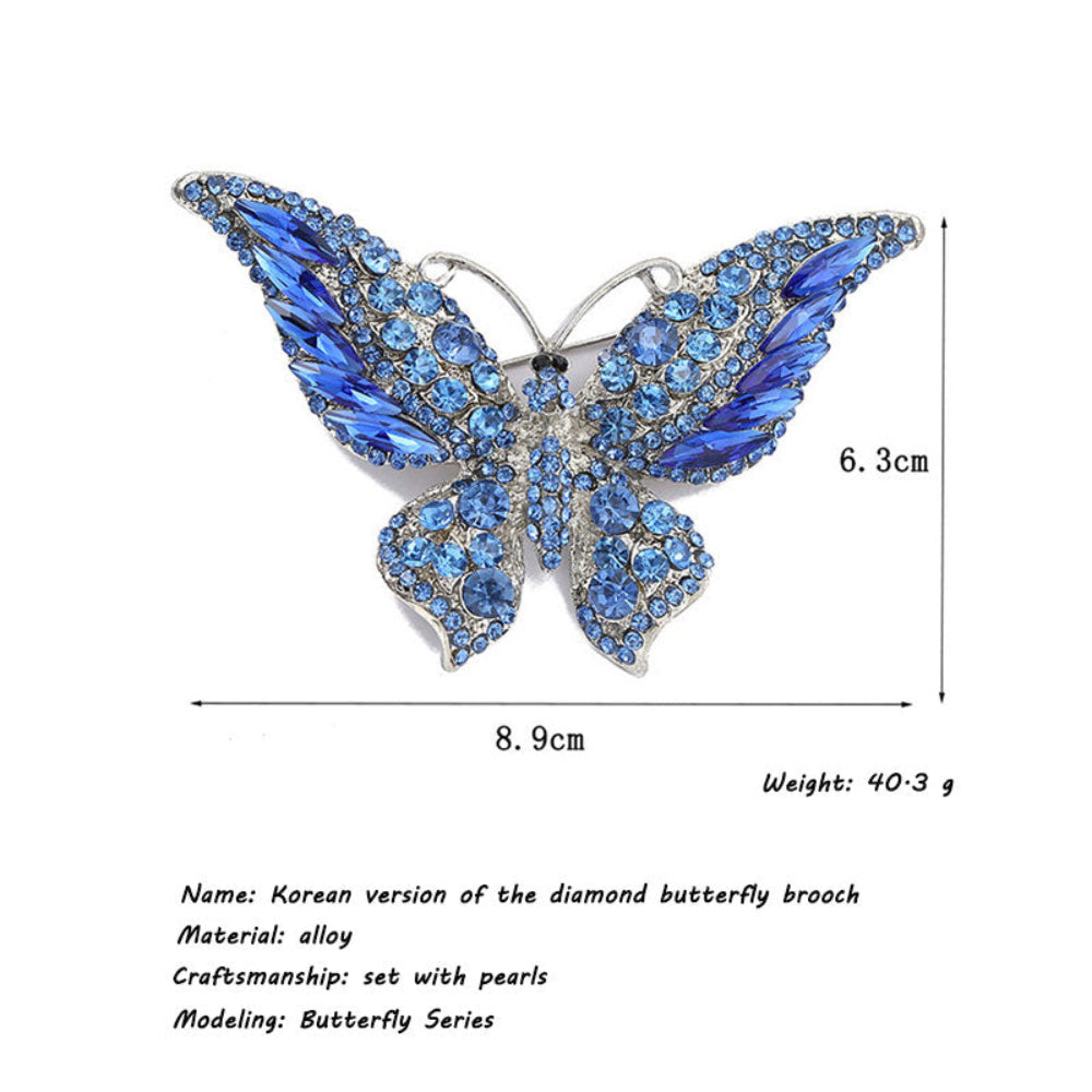Alloy Butterfly Crystal Brooch