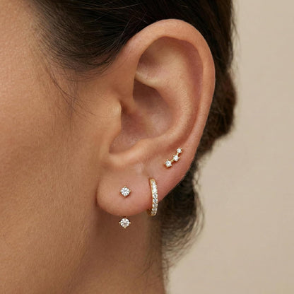 3-Pair Birthstone Hoop Earrings Set