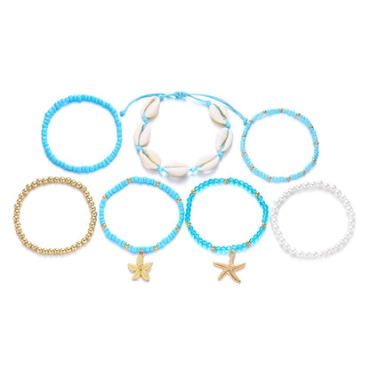 Starfish Shell Bracelet Set