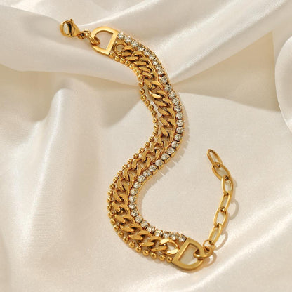Triple CZ Stainless Steel Bracelet