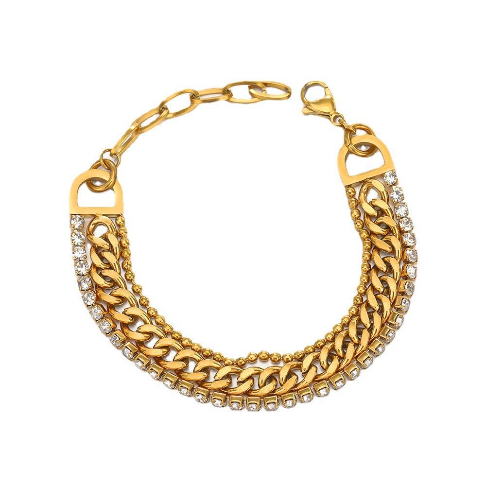 Triple CZ Stainless Steel Bracelet