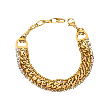 Triple CZ Stainless Steel Bracelet