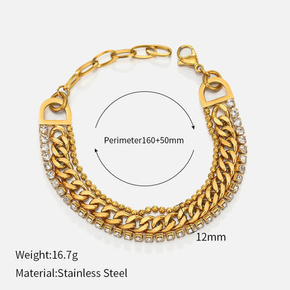 Triple CZ Stainless Steel Bracelet