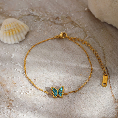 Blue Zirconia Butterfly Bracelet