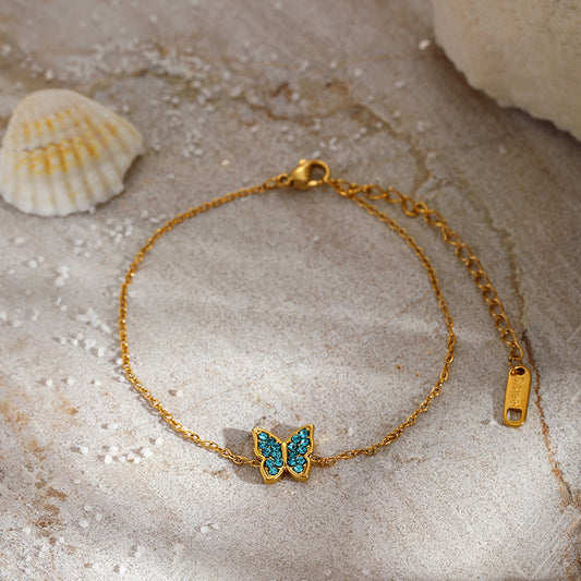 Blue Zirconia Butterfly Bracelet