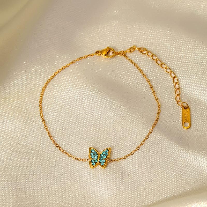 Blue Zirconia Butterfly Bracelet