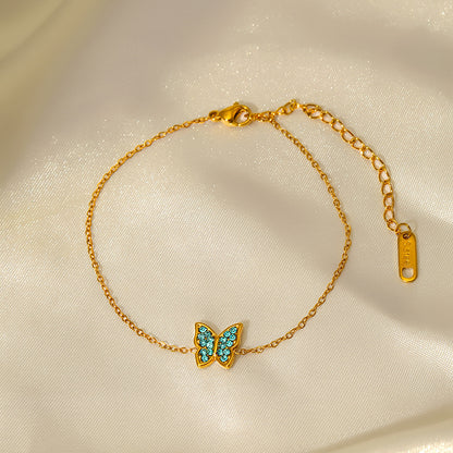 Blue Zirconia Butterfly Bracelet