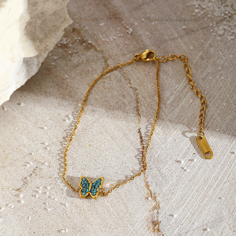 Blue Zirconia Butterfly Bracelet