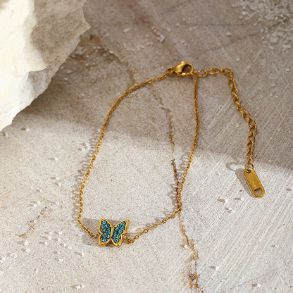 Blue Zirconia Butterfly Bracelet