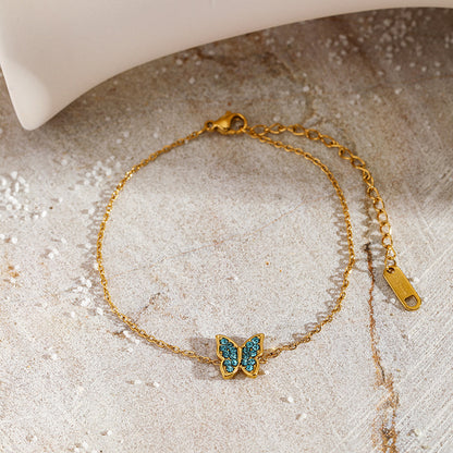 Blue Zirconia Butterfly Bracelet