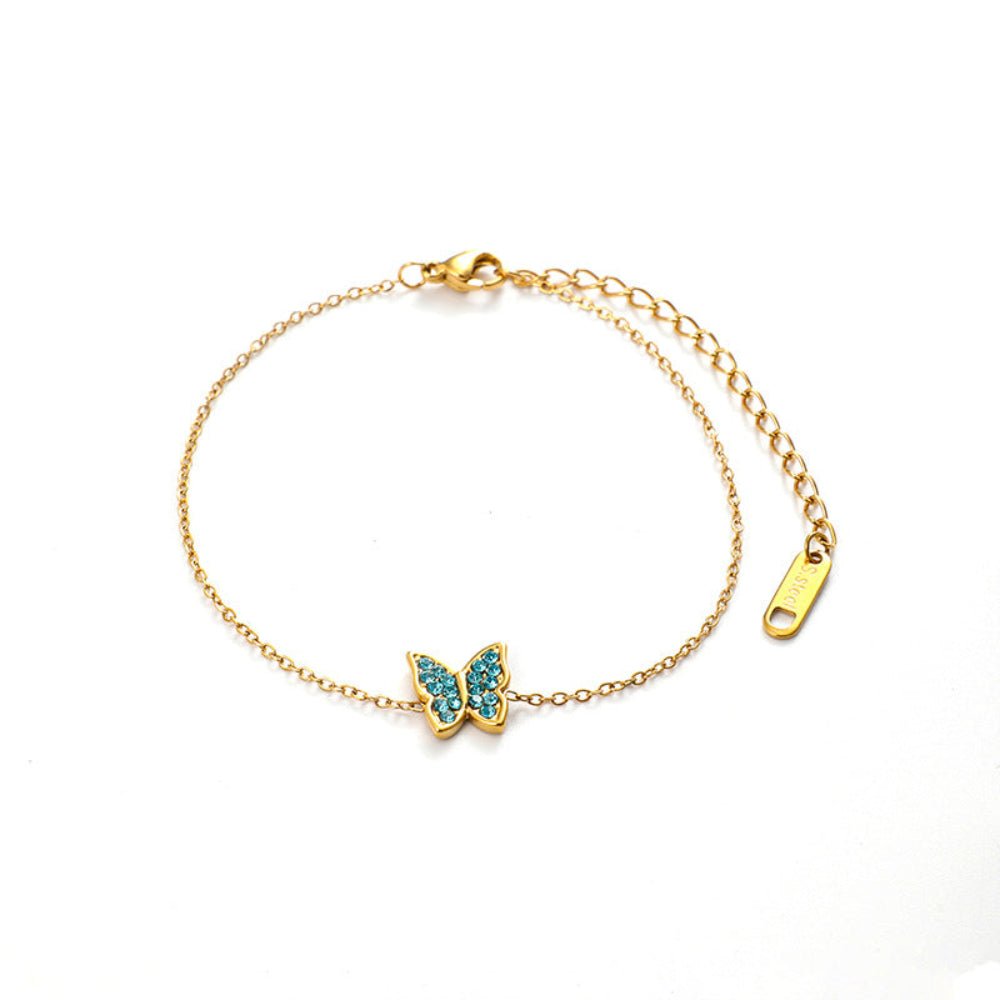 Blue Zirconia Butterfly Bracelet