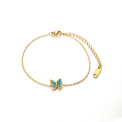 Blue Zirconia Butterfly Bracelet