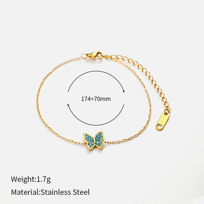 Blue Zirconia Butterfly Bracelet