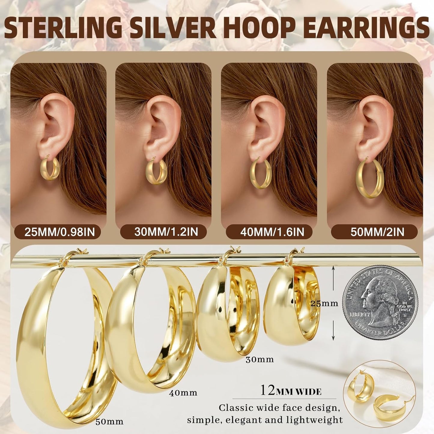 Gold-Tone Silver-Tone Hoop Earrings