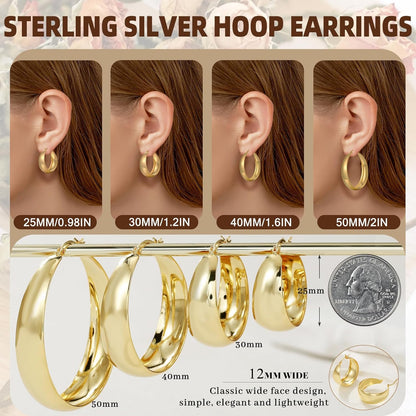 Gold-Tone Silver-Tone Hoop Earrings