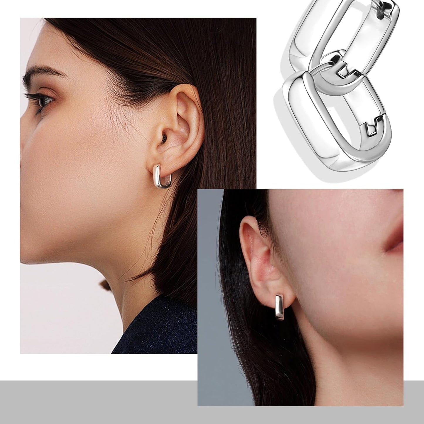 Silver-Tone Chunky Hoop Earrings