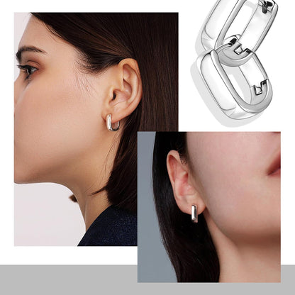 Silver-Tone Chunky Hoop Earrings
