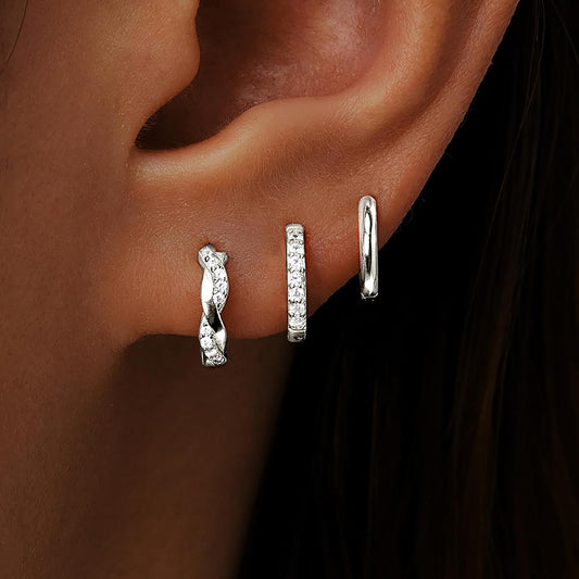 Gold-Tone Silver-Tone Hoop Earrings
