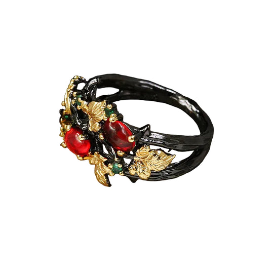Colourful Floral Angel Two-Tone Ring