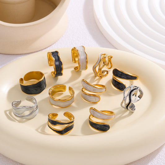 Titanium Steel Teardrop Ring