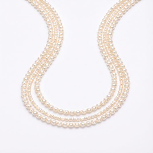 3mm Delicate Tiny Pearl Necklace for Women, Light Luxury Minimalist Pearl Clavicle Chain, Stackable