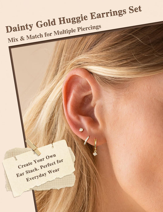 3-Pair Gold-Tone Hoop Earrings Set
