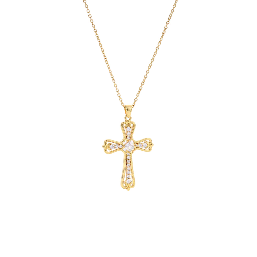 Gold-Plated Cross Necklace