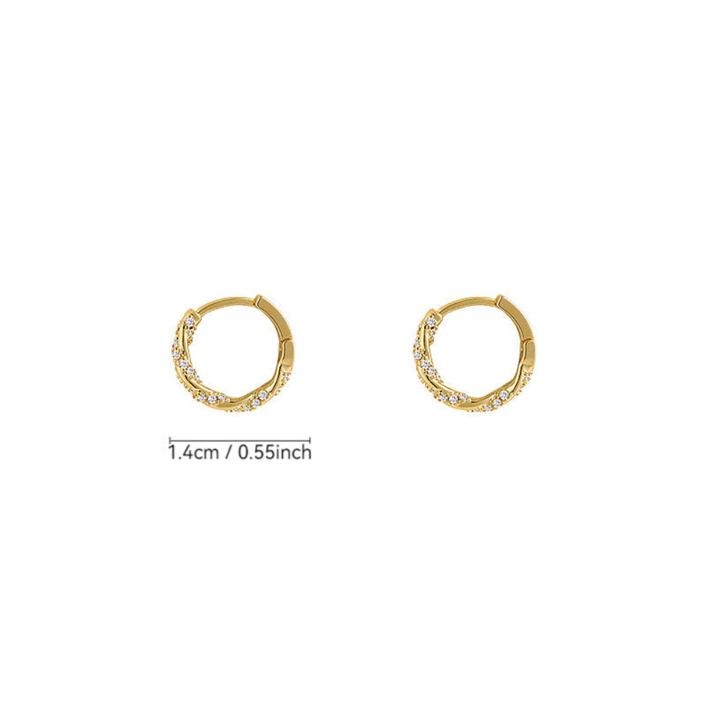 Gold CZ Hoop Earrings