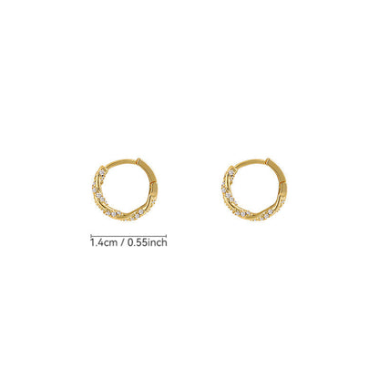Gold CZ Hoop Earrings